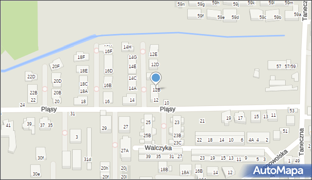 Warszawa, Pląsy, 12B, mapa Warszawy