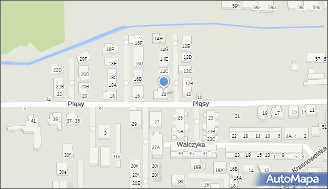 Warszawa, Pląsy, 14, mapa Warszawy