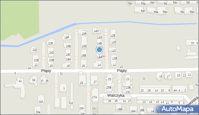 Warszawa, Pląsy, 14A, mapa Warszawy