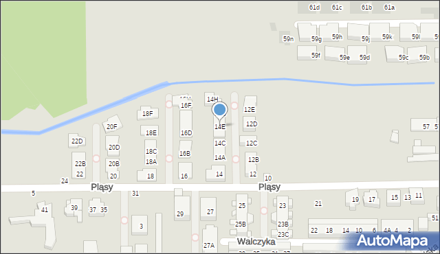 Warszawa, Pląsy, 14E, mapa Warszawy