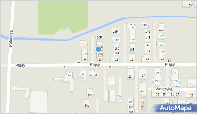 Warszawa, Pląsy, 20A, mapa Warszawy