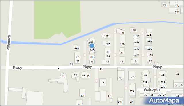 Warszawa, Pląsy, 20C, mapa Warszawy