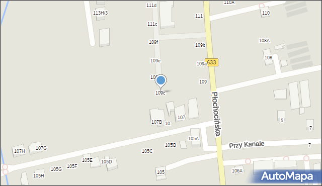 Warszawa, Płochocińska, 109c, mapa Warszawy