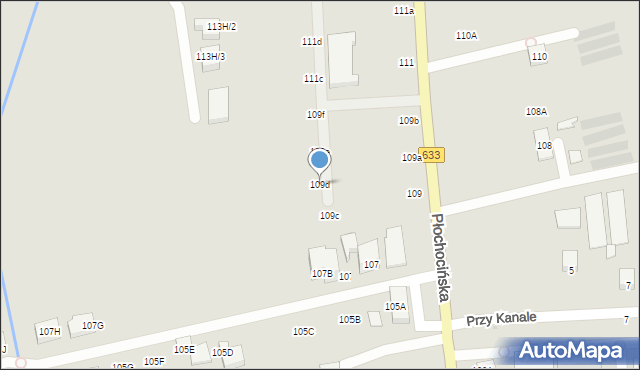 Warszawa, Płochocińska, 109d, mapa Warszawy