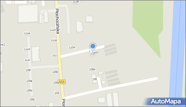 Warszawa, Płochocińska, 110, mapa Warszawy