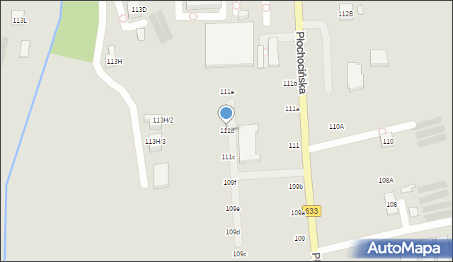 Warszawa, Płochocińska, 111d, mapa Warszawy