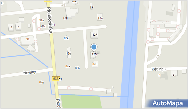 Warszawa, Płochocińska, 82D, mapa Warszawy