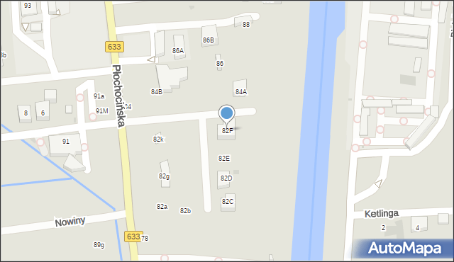 Warszawa, Płochocińska, 82F, mapa Warszawy
