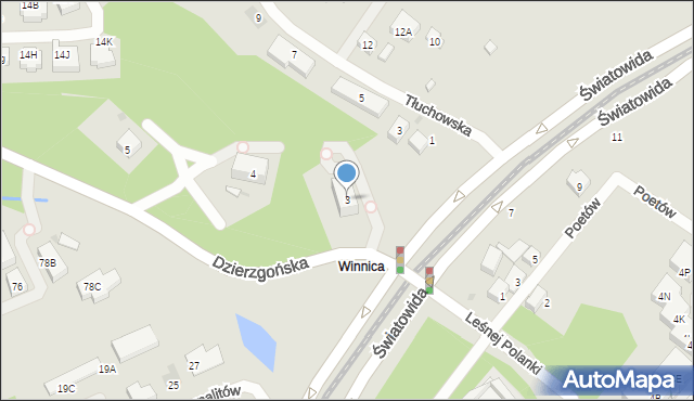 Warszawa, Plac Światowida, 3, mapa Warszawy