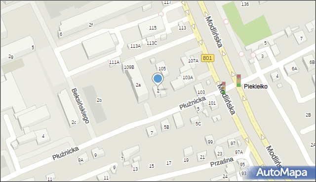 Warszawa, Płużnicka, 2, mapa Warszawy