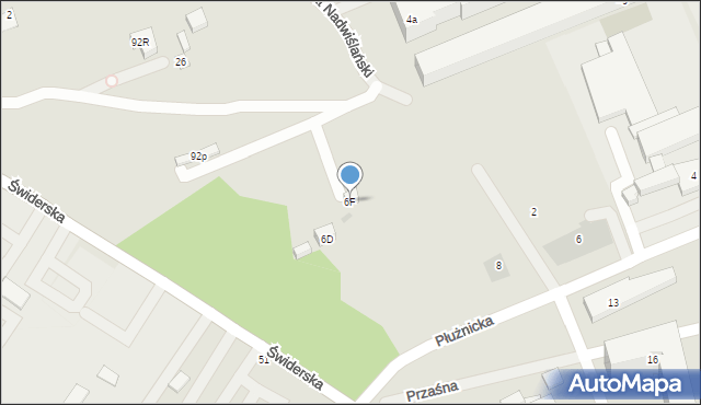 Warszawa, Płużnicka, 6F, mapa Warszawy