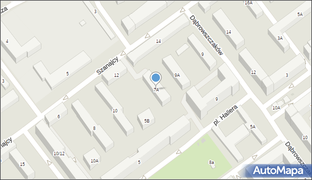 Warszawa, Plac Hallera Józefa, gen., 7A, mapa Warszawy