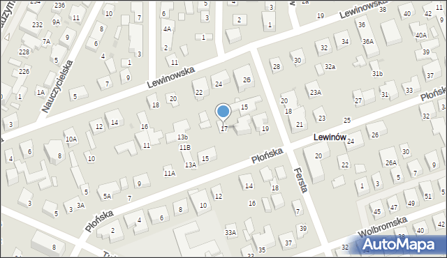 Warszawa, Płońska, 17, mapa Warszawy
