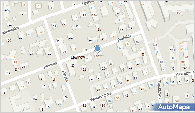 Warszawa, Płońska, 26, mapa Warszawy