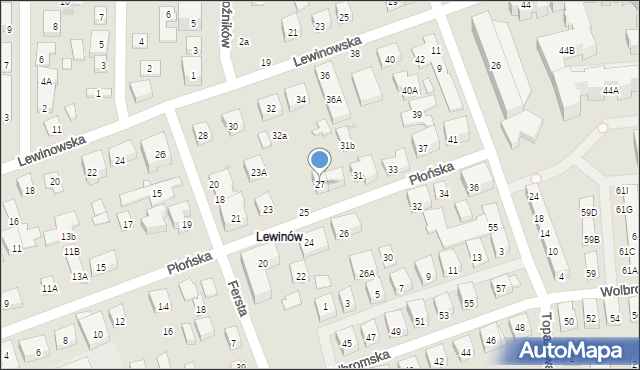 Warszawa, Płońska, 27, mapa Warszawy