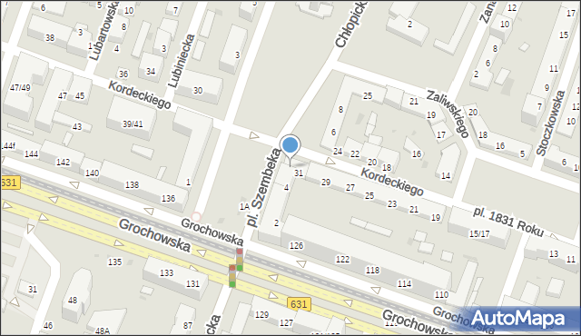 Warszawa, Plac Szembeka Piotra, 4A, mapa Warszawy