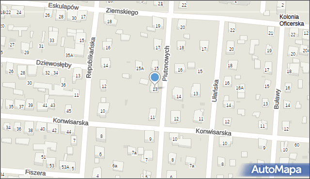 Warszawa, Plutonowych, 13, mapa Warszawy