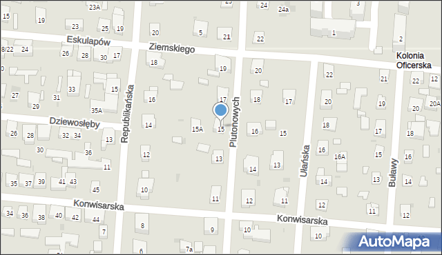 Warszawa, Plutonowych, 15, mapa Warszawy