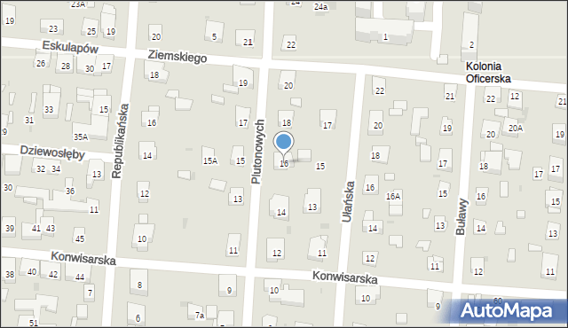 Warszawa, Plutonowych, 16, mapa Warszawy
