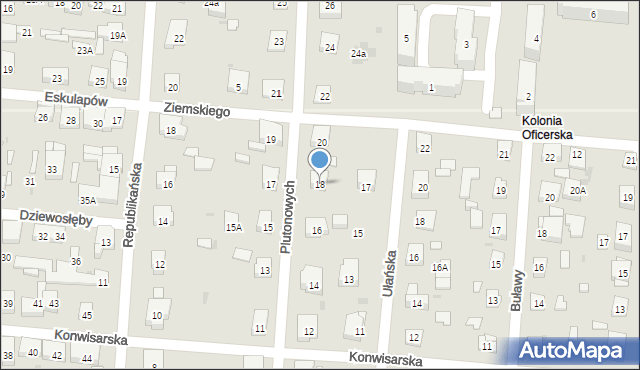 Warszawa, Plutonowych, 18, mapa Warszawy