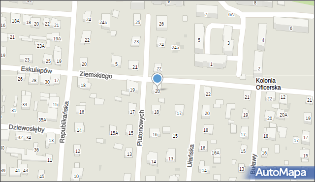 Warszawa, Plutonowych, 20, mapa Warszawy