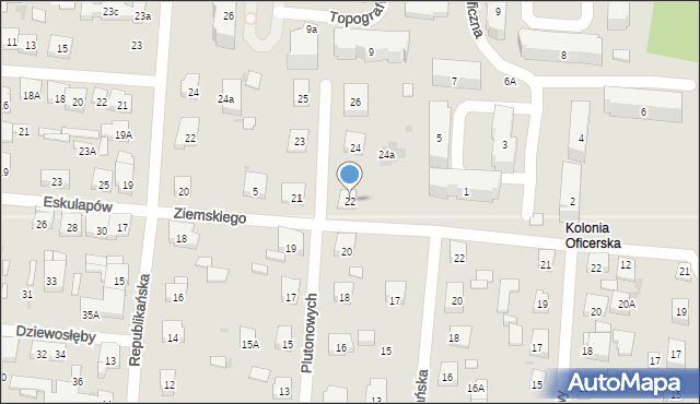 Warszawa, Plutonowych, 22, mapa Warszawy