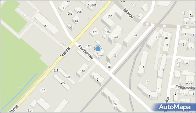 Warszawa, Płatnerska, 1, mapa Warszawy