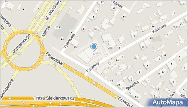 Warszawa, Płowiecka, 17, mapa Warszawy