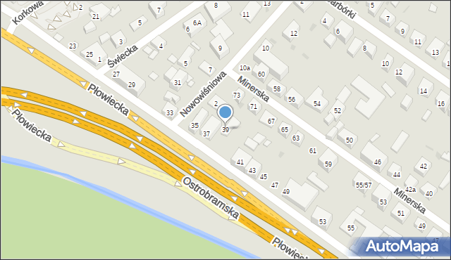 Warszawa, Płowiecka, 39, mapa Warszawy