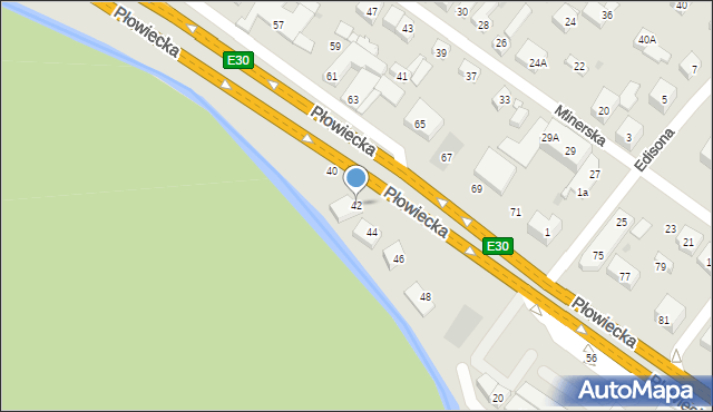Warszawa, Płowiecka, 42, mapa Warszawy