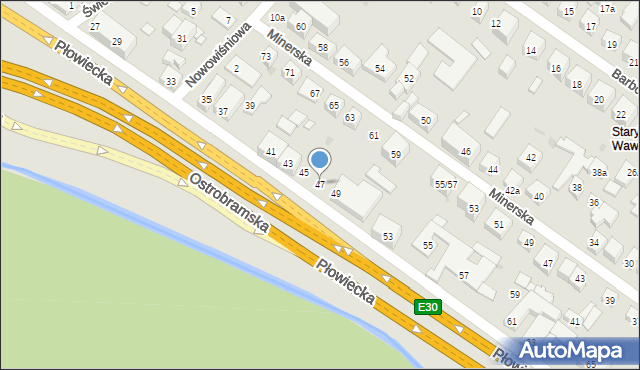 Warszawa, Płowiecka, 47, mapa Warszawy