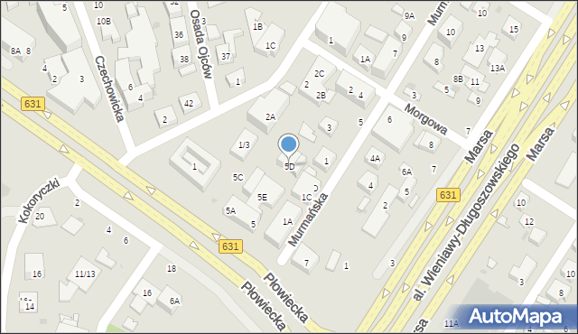 Warszawa, Płowiecka, 5D, mapa Warszawy