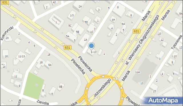 Warszawa, Płowiecka, 7, mapa Warszawy