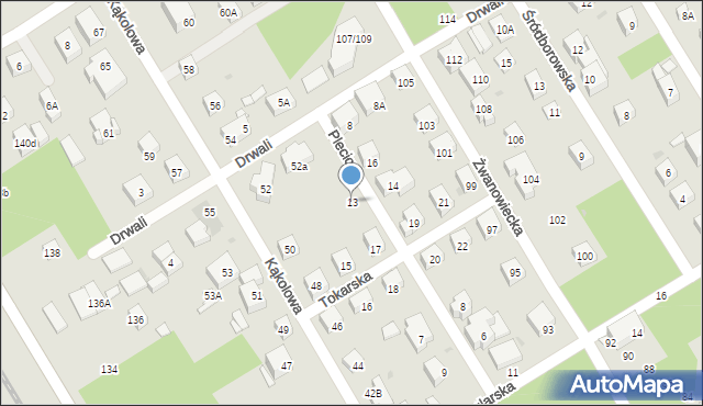 Warszawa, Pleciona, 13, mapa Warszawy