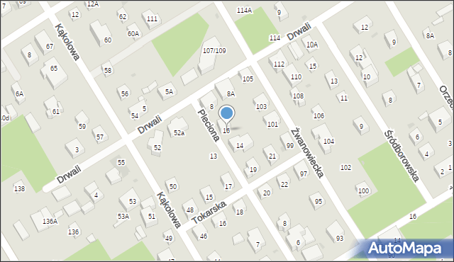 Warszawa, Pleciona, 16, mapa Warszawy