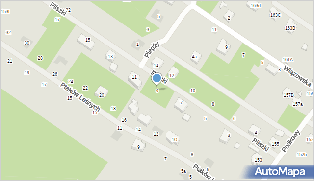 Warszawa, Pliszki, 9, mapa Warszawy