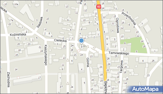 Warta, Plac bł. Ojca Rafała, 3, mapa Warta