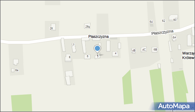 Warząchewka Królewska, Płaszczyzna, 5, mapa Warząchewka Królewska