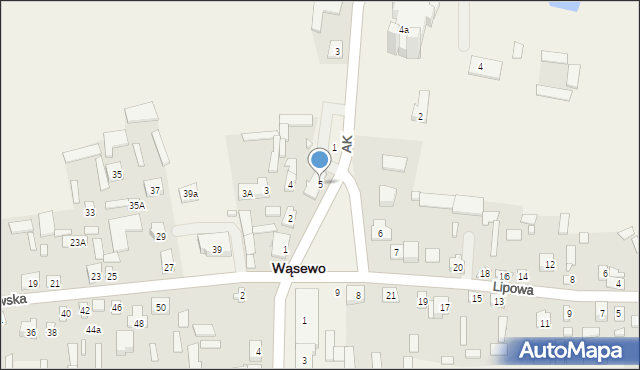 Wąsewo, Plac Kłobukowskiego Mieczysława, ks., 5, mapa Wąsewo