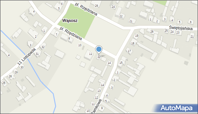 Wąsosz, Plac Rzędziana, 12, mapa Wąsosz