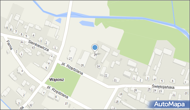 Wąsosz, Plac Rzędziana, 25, mapa Wąsosz