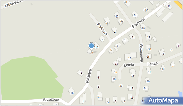 Węgorzewo, Plażowa, 12, mapa Węgorzewo