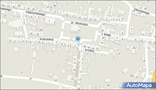 Wiązów, Plac Wolności, 1, mapa Wiązów