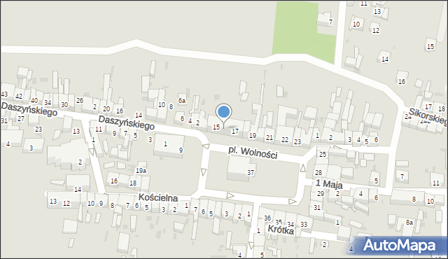 Wiązów, Plac Wolności, 16, mapa Wiązów