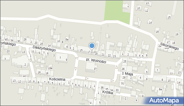 Wiązów, Plac Wolności, 18, mapa Wiązów