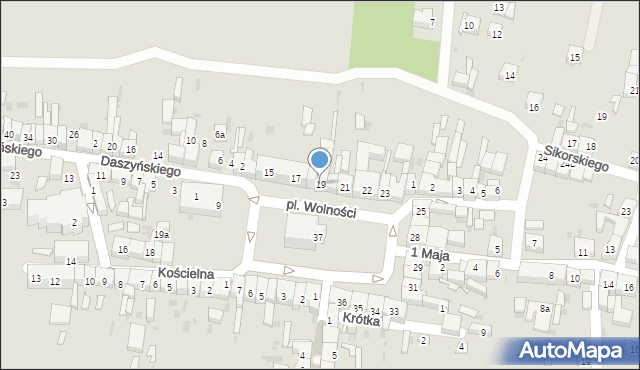 Wiązów, Plac Wolności, 19, mapa Wiązów