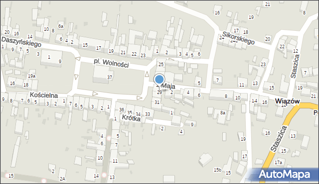 Wiązów, Plac Wolności, 29, mapa Wiązów