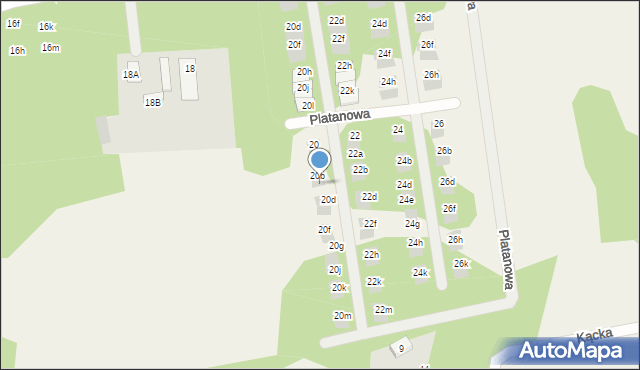 Wiązowna, Platanowa, 20c, mapa Wiązowna