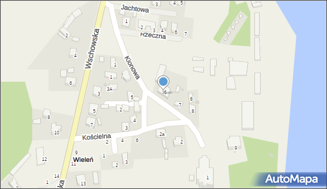 Wieleń, Plac Pielgrzymów, 6, mapa Wieleń