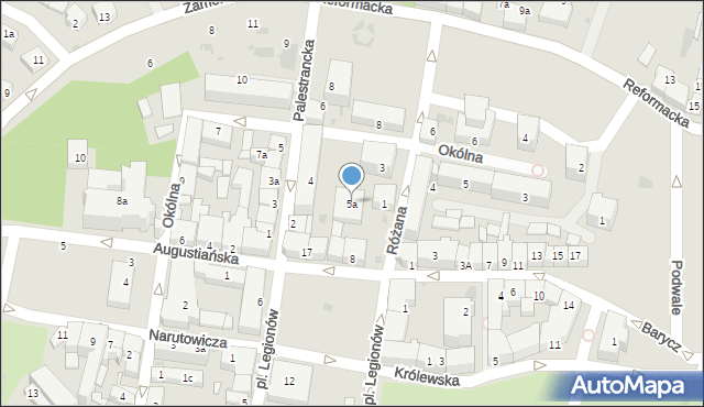 Wieluń, Plac Legionów, 5a, mapa Wieluń